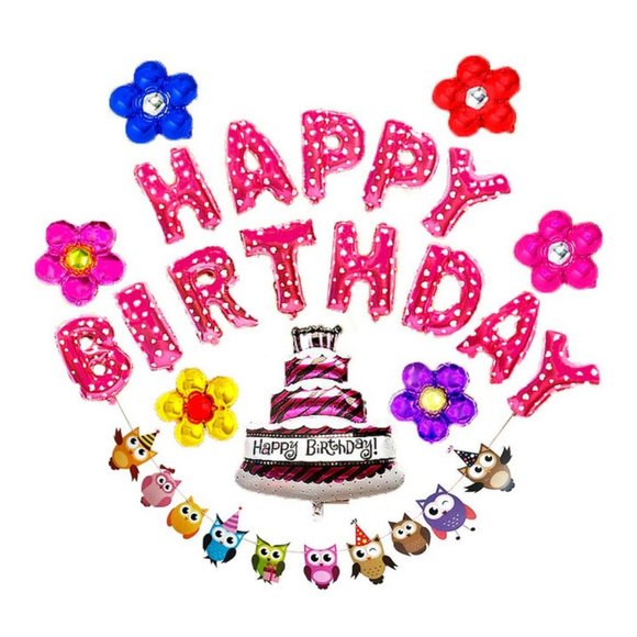Happy Birthday Balloons & banner party decorations - Picture 1 of 5